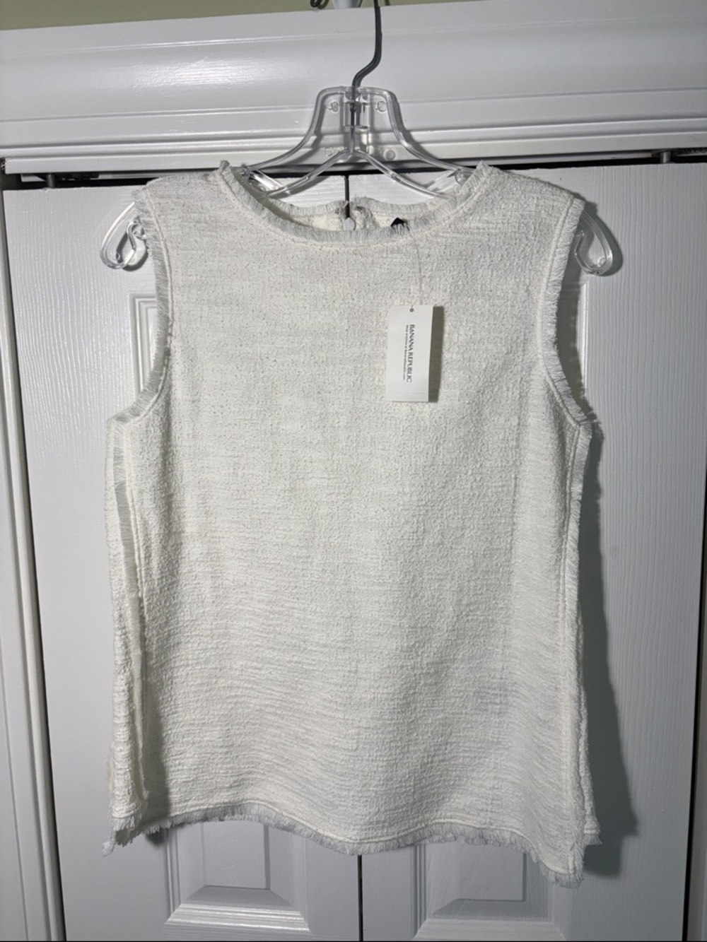 Banana Republic Cream Ivory Sleeveless Boucle Tank Top Small NWT